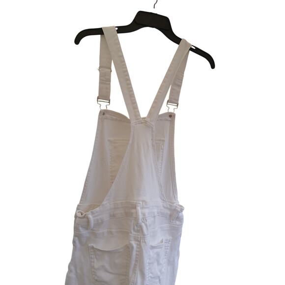 Shein White Overall Pockets Denim Style Button  Details Cotton Elastane Junior L - Picture 7 of 8